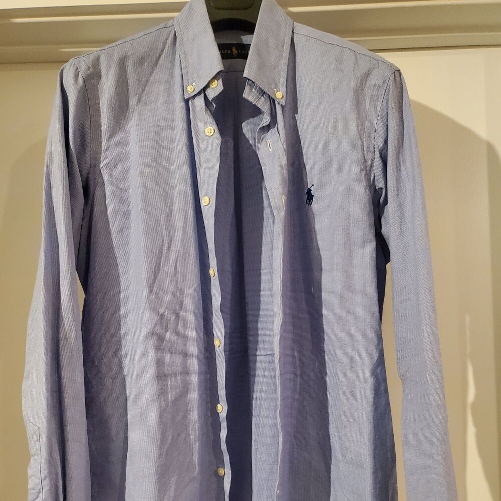 Polo Ralph Lauren Micro-check Button Down Shirt Sz 15